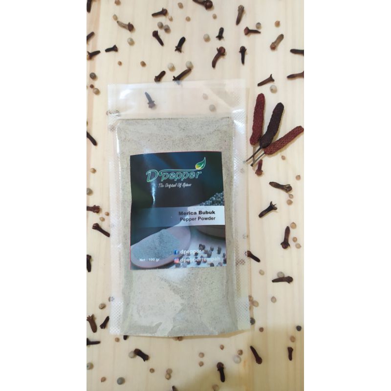 

100gr bubuk lada putih /merica putih / white pepper / rempah JSR/ bumbu dapur