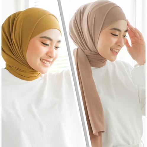 Jilbab Pasmina Instan Melayu Ceruty Babydoll Polos 175 x 75 CM