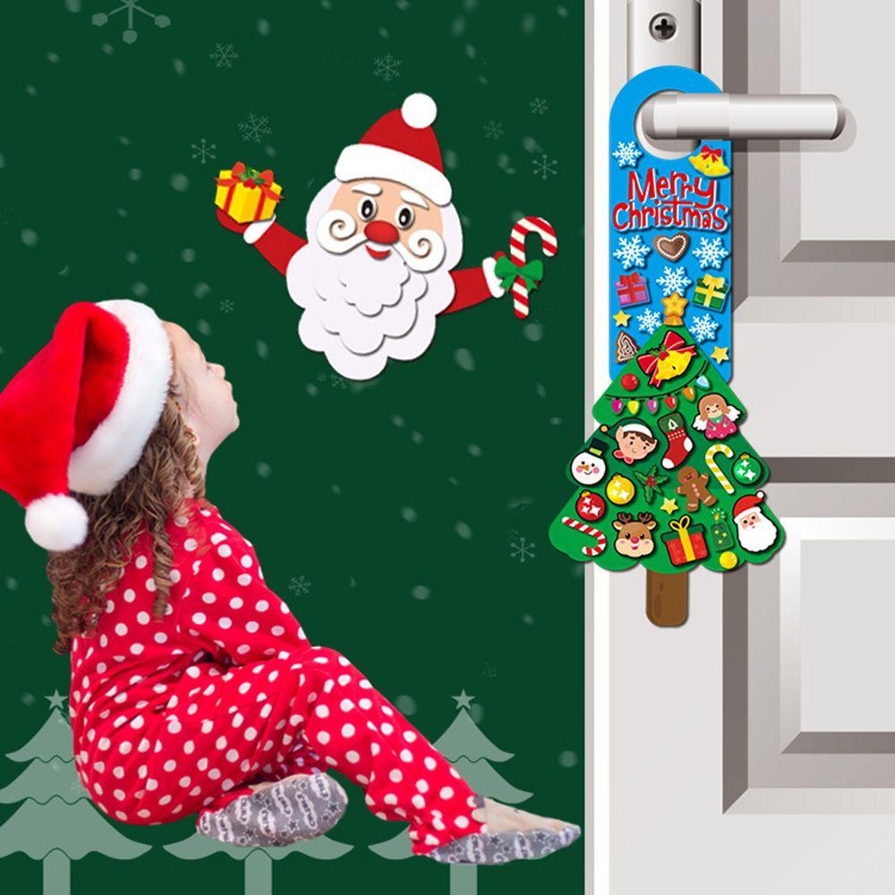 R-flower Stiker Game Natal Hias Tahun Baru Anak DIY Dekorasi Pintu Christmas