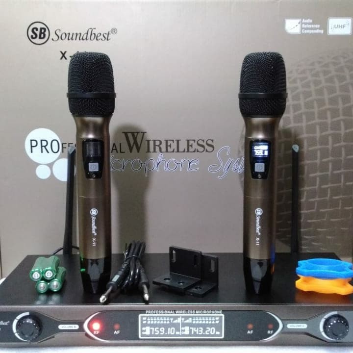 Mic Wireless Soundbest X11 / X 11 2 Mic Hande Original