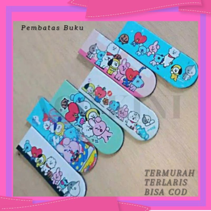 

AccKini - Pembatas Buku Bookmark Sticky Note Magnet K-Pop BTS BT21 Pembatas Buku Serbaguna Termurah