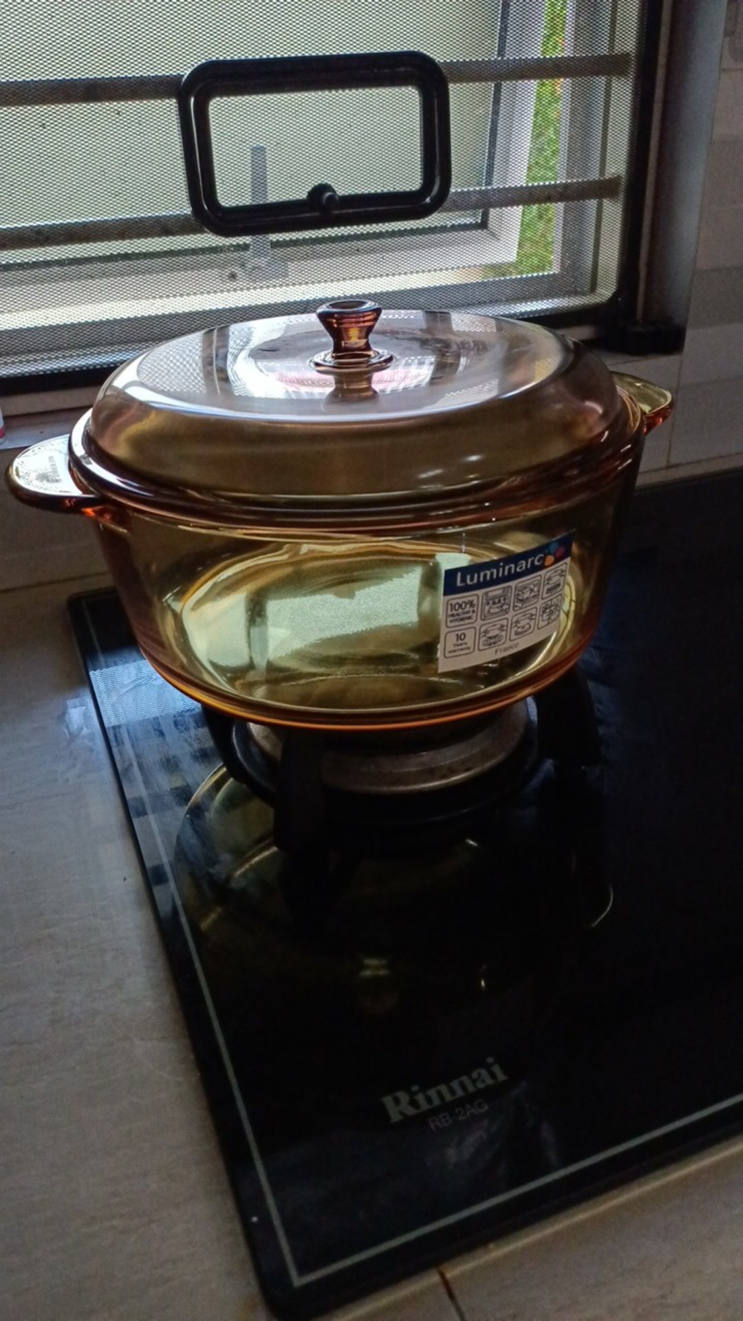 Panci Kaca Vitroline Amberline Casserole 3.5 Liter Luminarc
