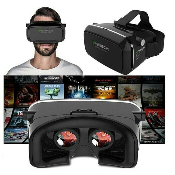 VR Box Shinecon / VR Shinecon Virtual Reality 3D Kacamata / Shinecon VR Box Virtual Reality 3D Glasses With Bluetooth Remote Control - Black