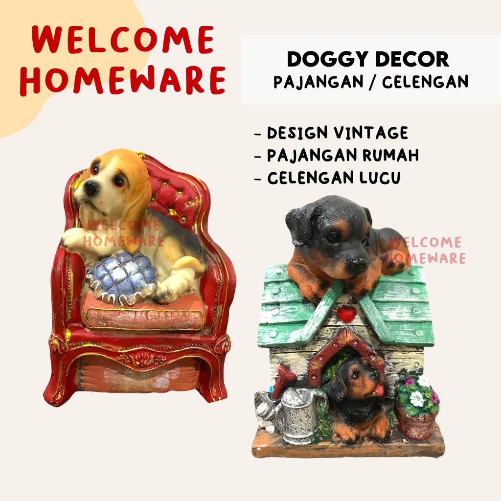 Doggy Decor Vol.1 Pajangan Celengan Uang Rumah Vintage Anjing Lucu