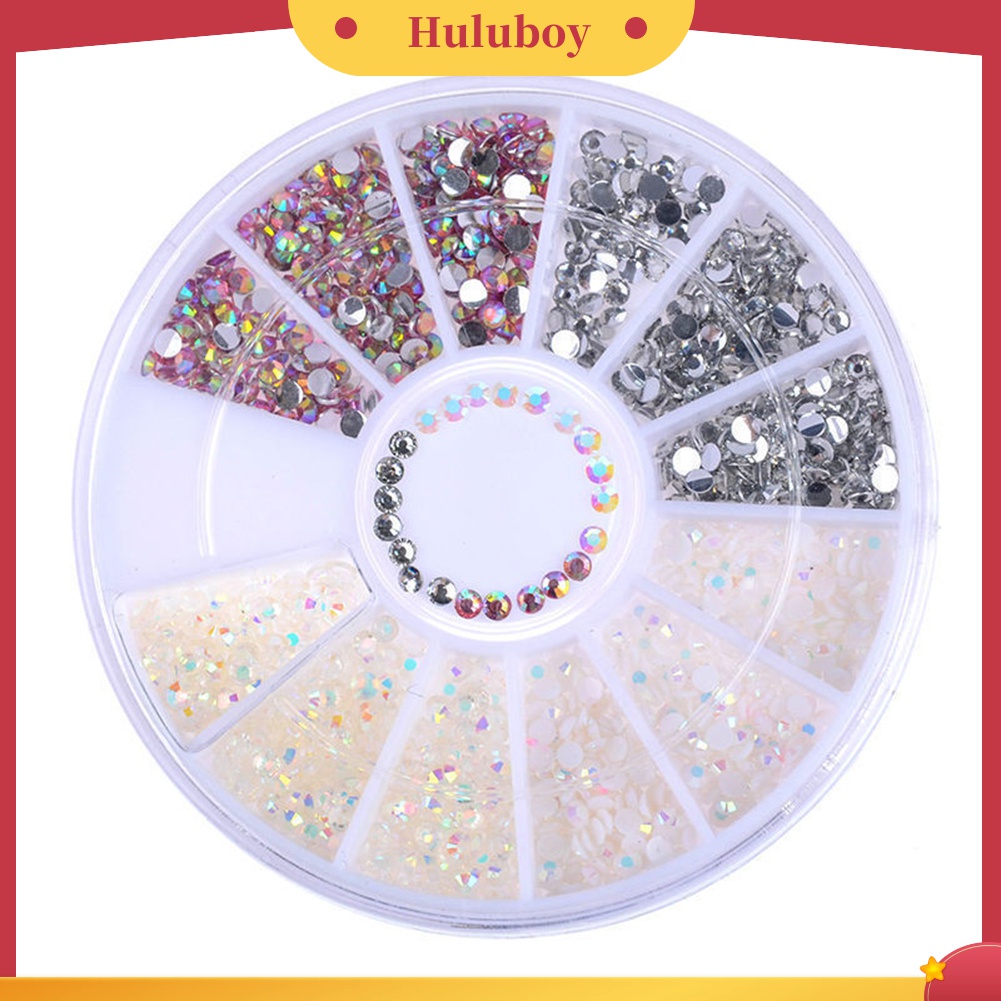 Huluboy Huluboy♡ Roda Isi Berlian Imitasi Glitter Untuk Dekorasi Nail Art DIY