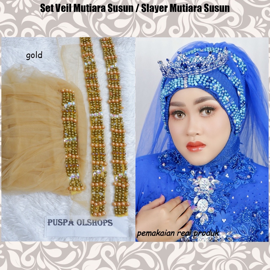 Set Veil Mutiara Susun Slayer Mutiara Susun gold