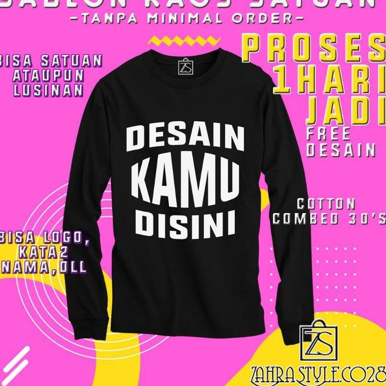 え kaos sablon satuan costum/kaos sablon satuan lengan panjang / kaos sablon satuan gambar kata kata 