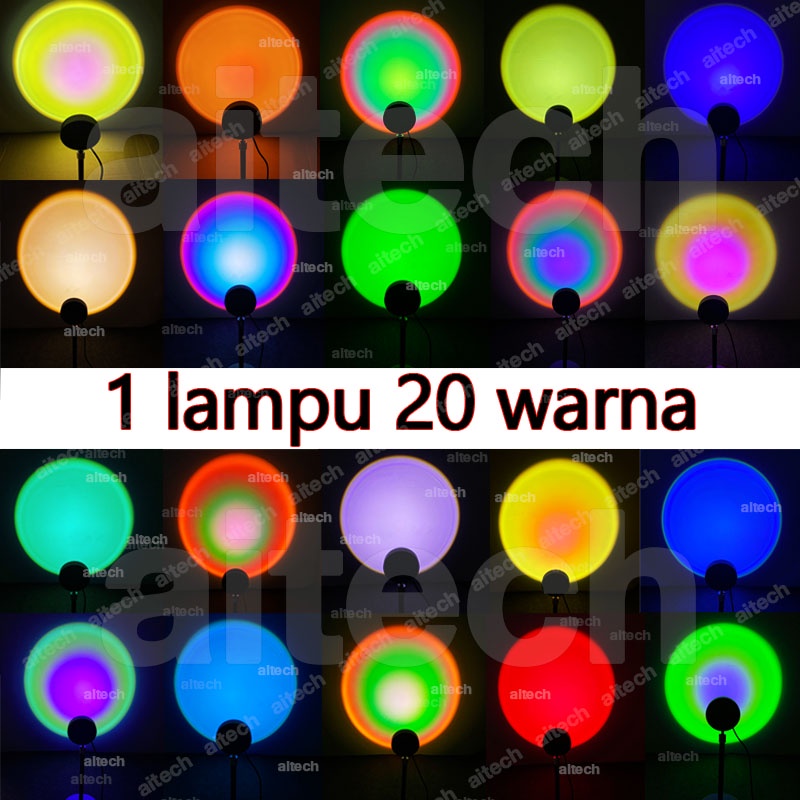 ⭐Ready Stock⭐ Sunset Lamp Lampu Tidur Proyektor Led Motif Matahari