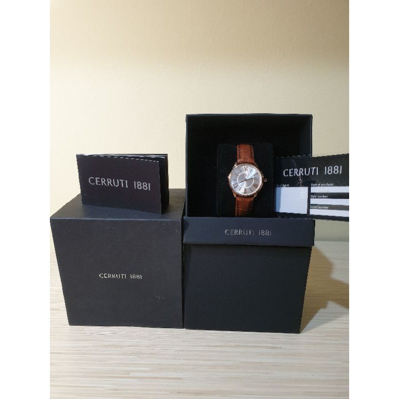Jam Tangan Cerruti 1881 Original - Second / Watch Leather Coklat Ori Wanita / Jam Brand Ekspor