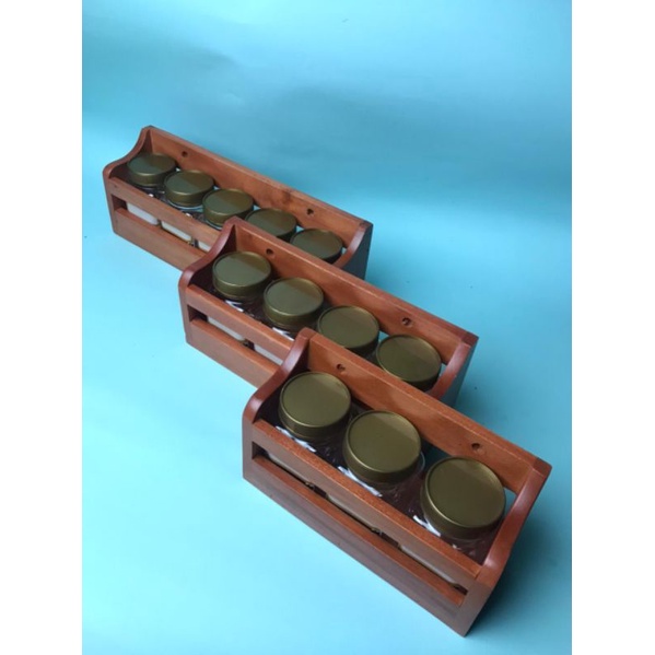 RAK BUMBU KAYU/ RAK BUMBU FREE BOTOL/ RAK BUMBU GANTUNG / RAK BUMBU SERBAGUNA