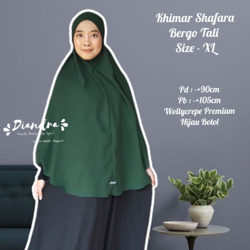 Khimar Shafara Bergo Tali Size XL [Diandra Hijab]