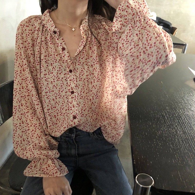 blouse import korean / atasan bunga flower floral garden atasan blouse korea bangkok vintage import