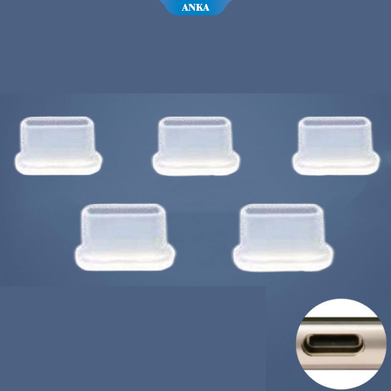 #5-10 PCS Tipe-C Debu plug USB for IOS port pengisian silikon penutup pelindung, cocok untuk perangkat pintar aksesoris ponsel IOS Huawei OPPO Xiaomi tutup pelindung penutup