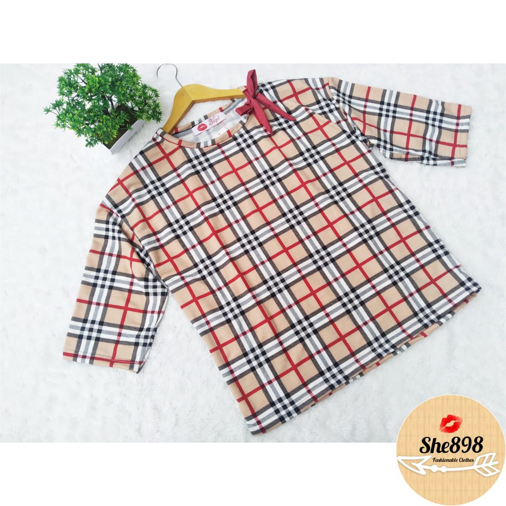 ATASAN WANITA /LENGAN PANJANG / PREMIUM KOTAK & KOMBINASI PITA