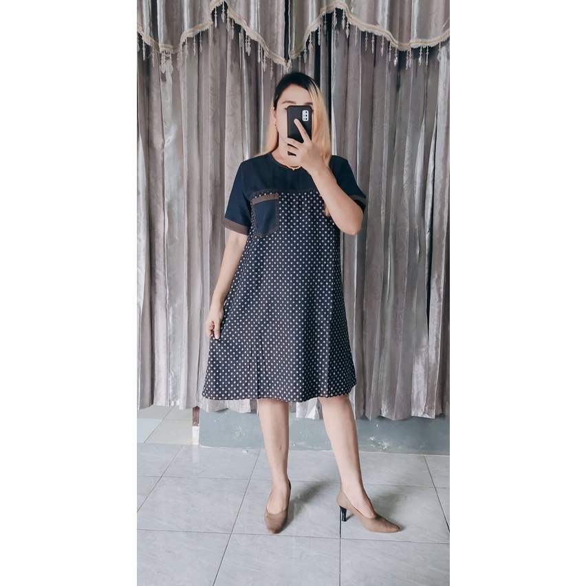 DRESS JEANS PREMIUM TEBAL POLKADOT BLACK