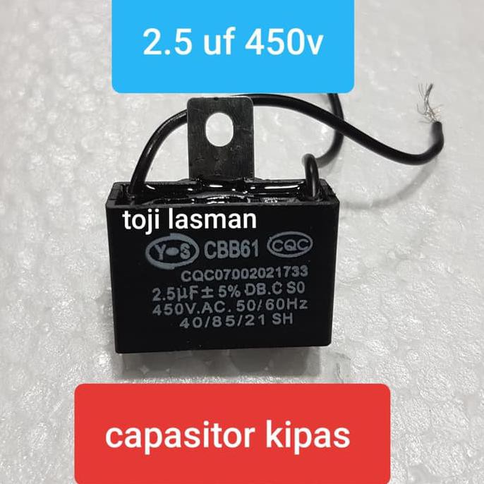 2.5Uf 2,5 2.5 Uf 400V 450V 400 450 V Volt Capasitor Kipas Angin Fan Tojila39 Segera Dapatkan