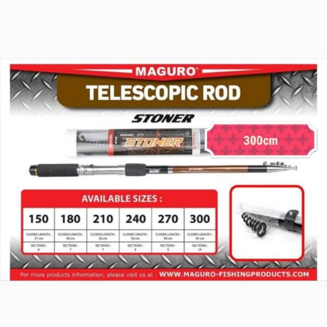 ROD TELESCOPIC MAGURO STONER 300 cm