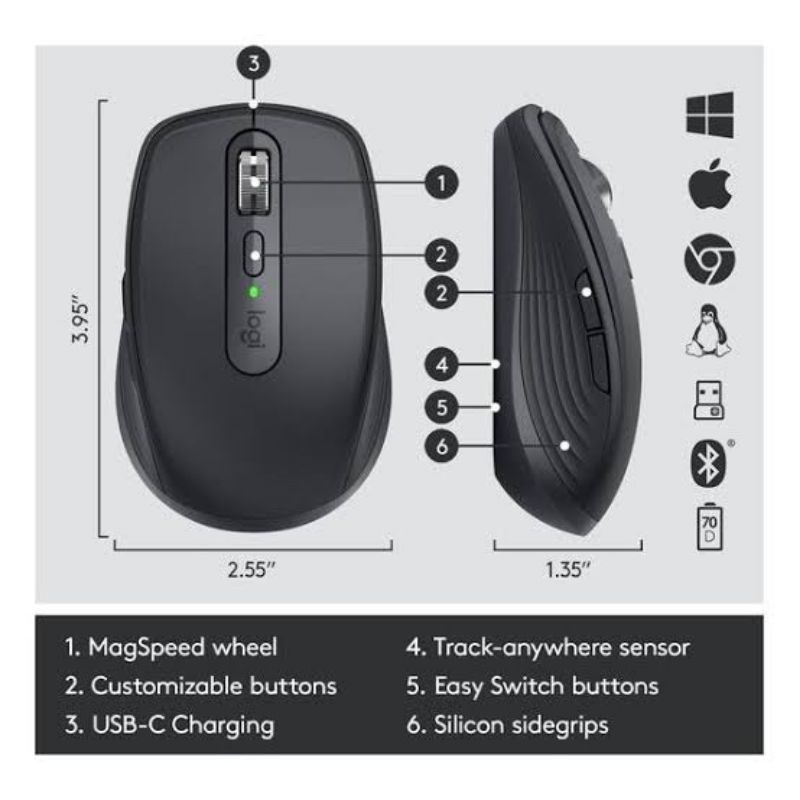 Logitech MX Anywhere 3 Wireless Mouse Bluetooth Anywhere3 ORIGINAL