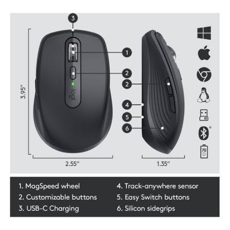 Logitech MX Anywhere 3 Wireless Mouse Bluetooth Anywhere3 ORIGINAL