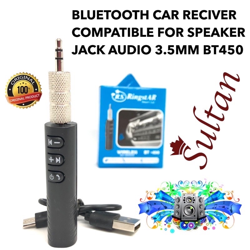 GROSIE CAR BLUETOOTH RECIVER BT450 SPEAKER JACK AUDIO