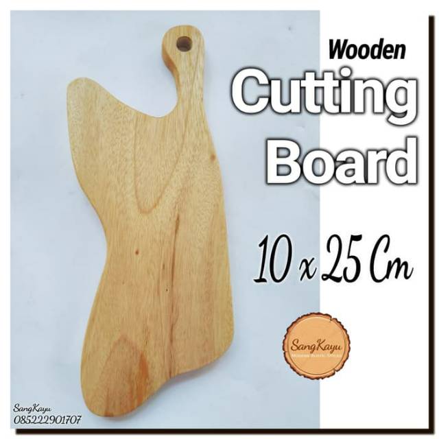 Wooden Cutting Board 10x25 Cm Talenan kayu unik Rustic chopping board