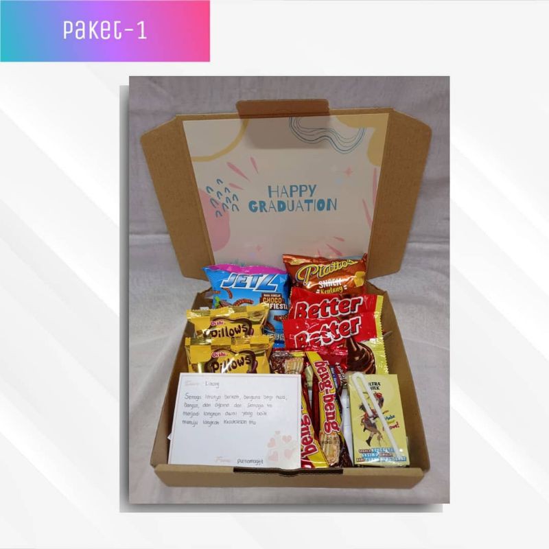 

GIFT BOX SNACK (Kado ultah,wisuda,sempro)