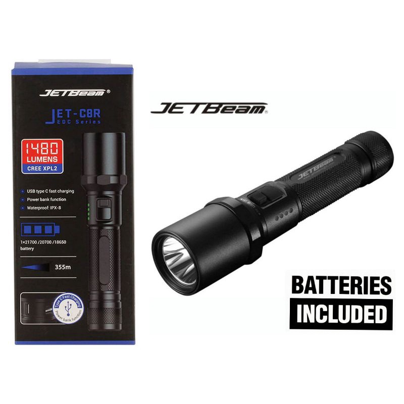 JETBeam BC25 Flashlight Senter Tactical LED CREE XPL2 1480 Lumens