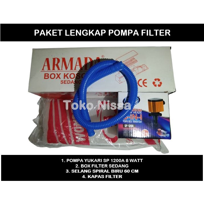 PAKET LENGKAP FILTER AQUARIUM DENGAN POMPA YUKARI SP1200-TOKO NISSA