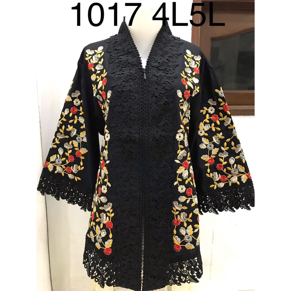 0607 kebaya alexuez bordir emas brukat hitam/kebaya premium-1