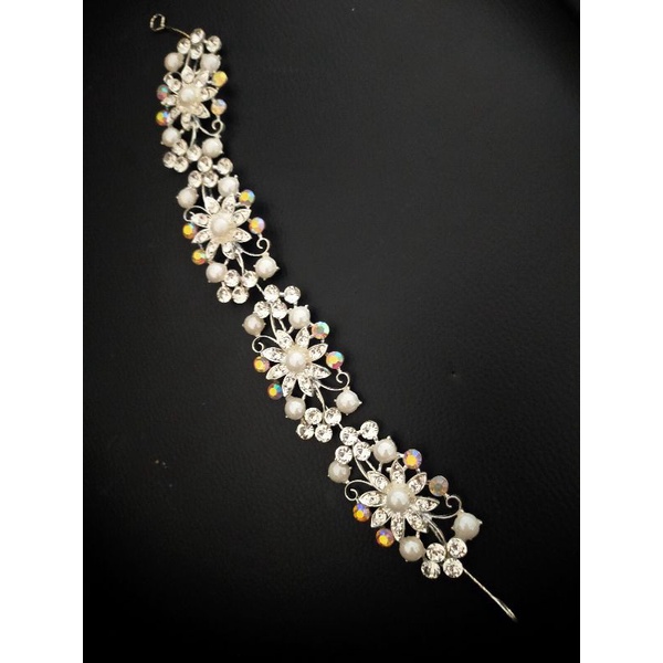 Hair piece panjang pearl flower lentur