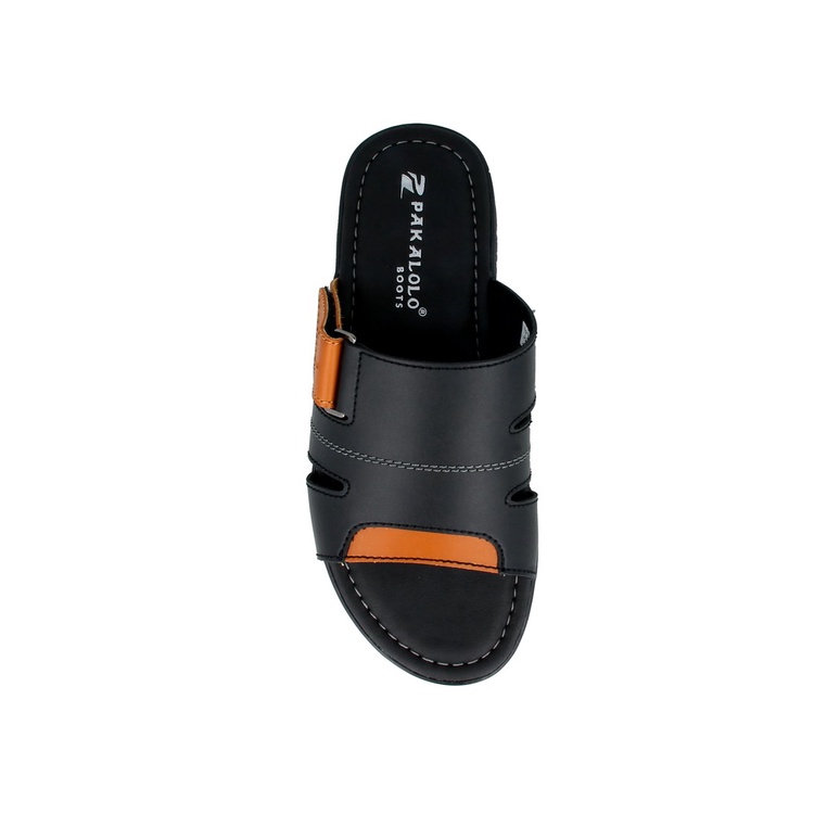 SANDAL SLIDE PAKALOLO PRIA ORIGINAL CASUAL KULIT ASLI HITAM PB44