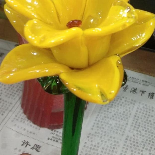 ☪ Bunga mawar putik kristal/ Bunga kristal/ buket kristal mawar - Putih ➧