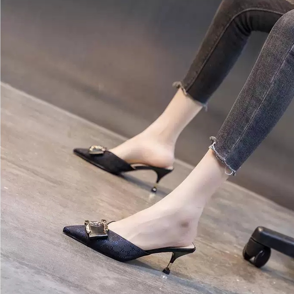 AGI0381 heels runcing wanita import kekinian sepatu wanita hak tinggi terbaru jakarta