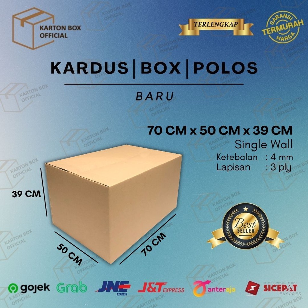 

Kardus Karton Box Besar 70x50x39 CM Dus Packing Pindahan Tebal Kokoh Jumbo Polos