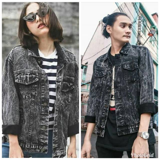 Jaket Jeans Jumbo Snow Black Premium Quality