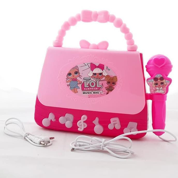 Mainan Anak - Lol Surprise Music Bag Microphone Tas Mic Karaoke Pink