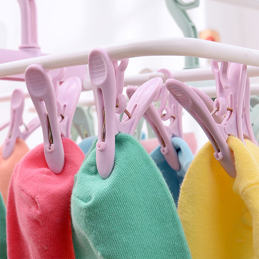 HOVELSHOP Gantungan Jemuran Bayi Lipat  12 Jepitan Bra Kaos Kaki CD Serbaguna