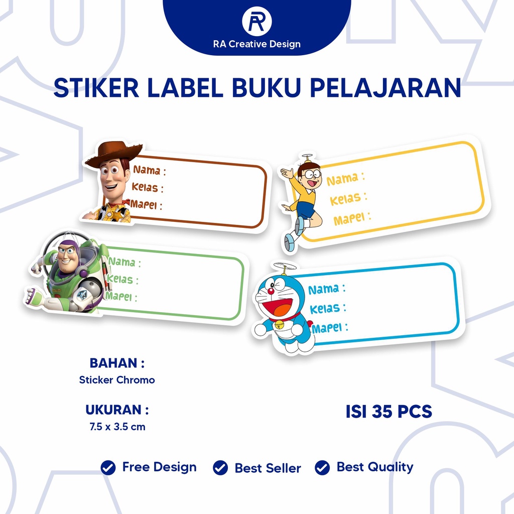 

Stiker Label Buku Pelajaran Sekolah Custom Tema