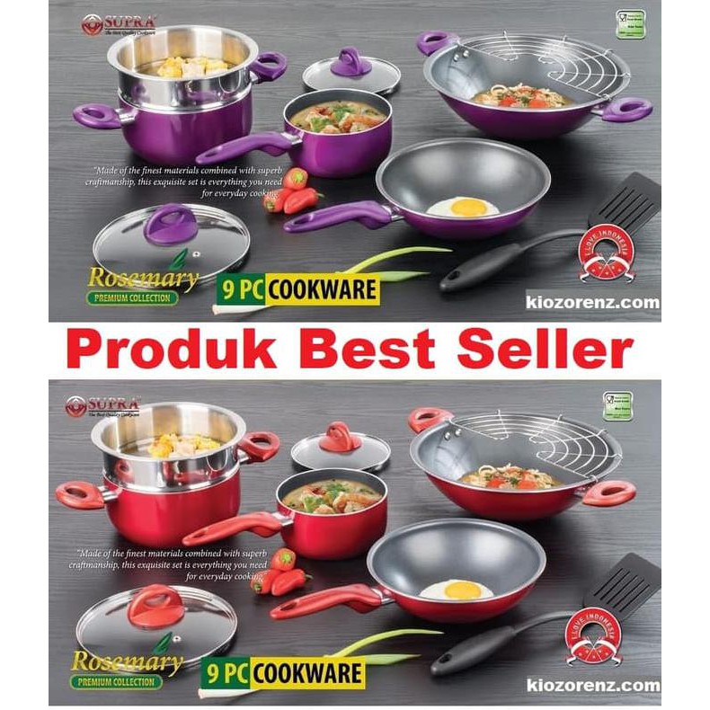 PANCI SUPRA SET SUPRA 9 PCS SUPRA ROSEMARY PREMIUM COOKWARE PANCI SET - UNGU