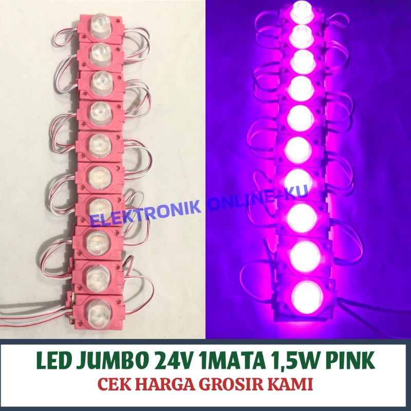 LAMPU LED JUMBO 24V 1MATA 1,5W PINK