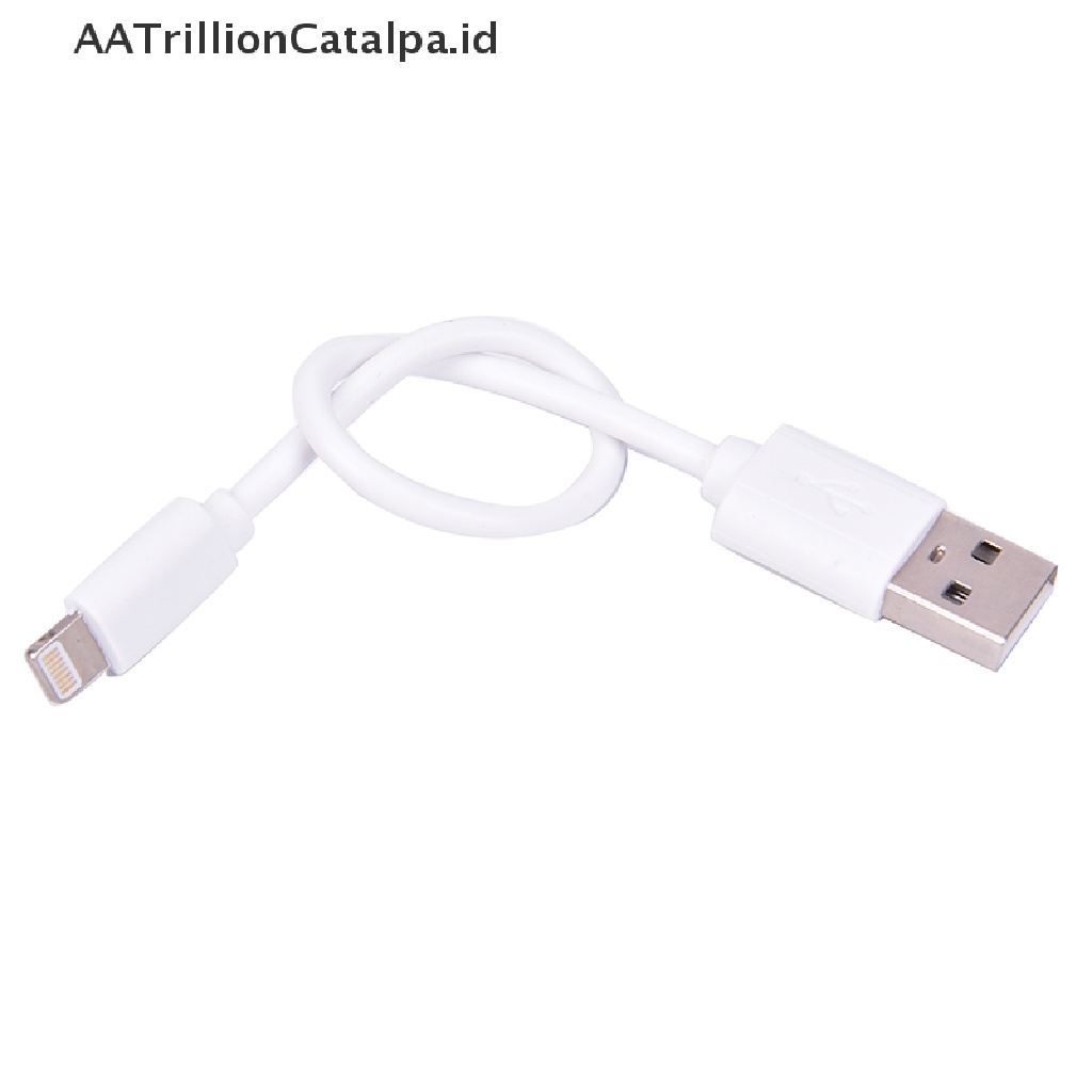 Aatrillioncatalpa Kabel Charger Lightning Mini Pendek 22cm 8Pin USB Untuk iPhone 5s 5c 6 6s SE 7 Plus