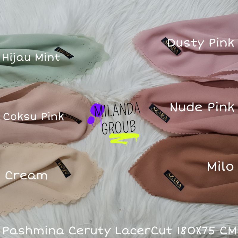 Pashmina Lacercut Premium Ceruty Babydoll 180X75 CM