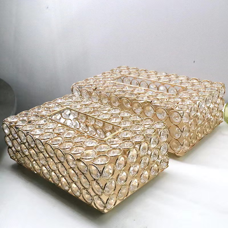 TEMPAT TISU SWAROVSKI EMAS CANTIK CRYSTAL GOLD TISSUE BOX BLING