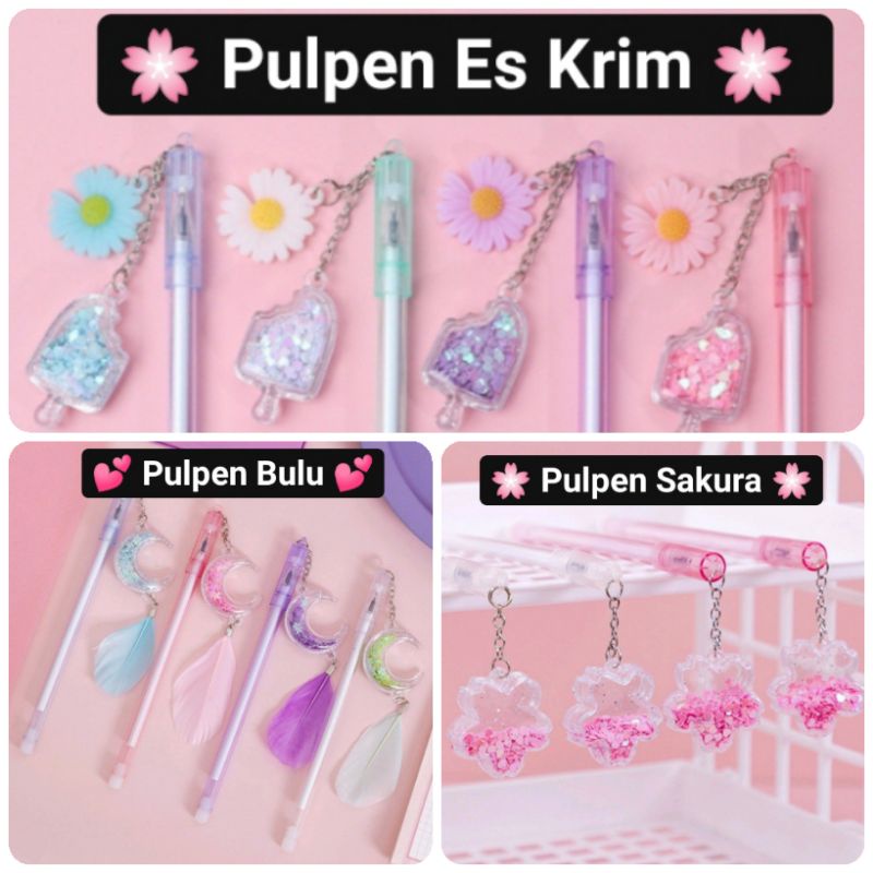 

Ghaniy | Pulpen Glitter Cantik Gel Es Krim Pena Ice Cream Bulu Bunga Sequins ATK Alat Tulis