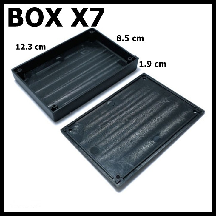 BOX X 7 HITAM PLASTIK X7 12,5x8.5x1.7 cm Elektronika Elektronik