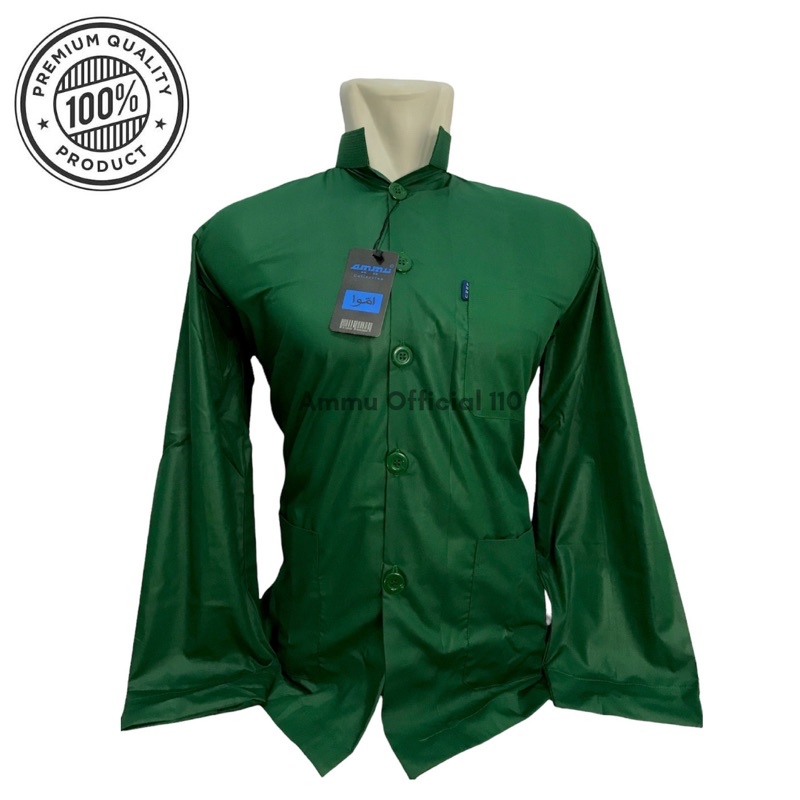 BAJU KOKO AMMU BUSANA MUSLIM PRIA AMMU COLLECTION ORIGINAL 100%-HIJAU BOTOL