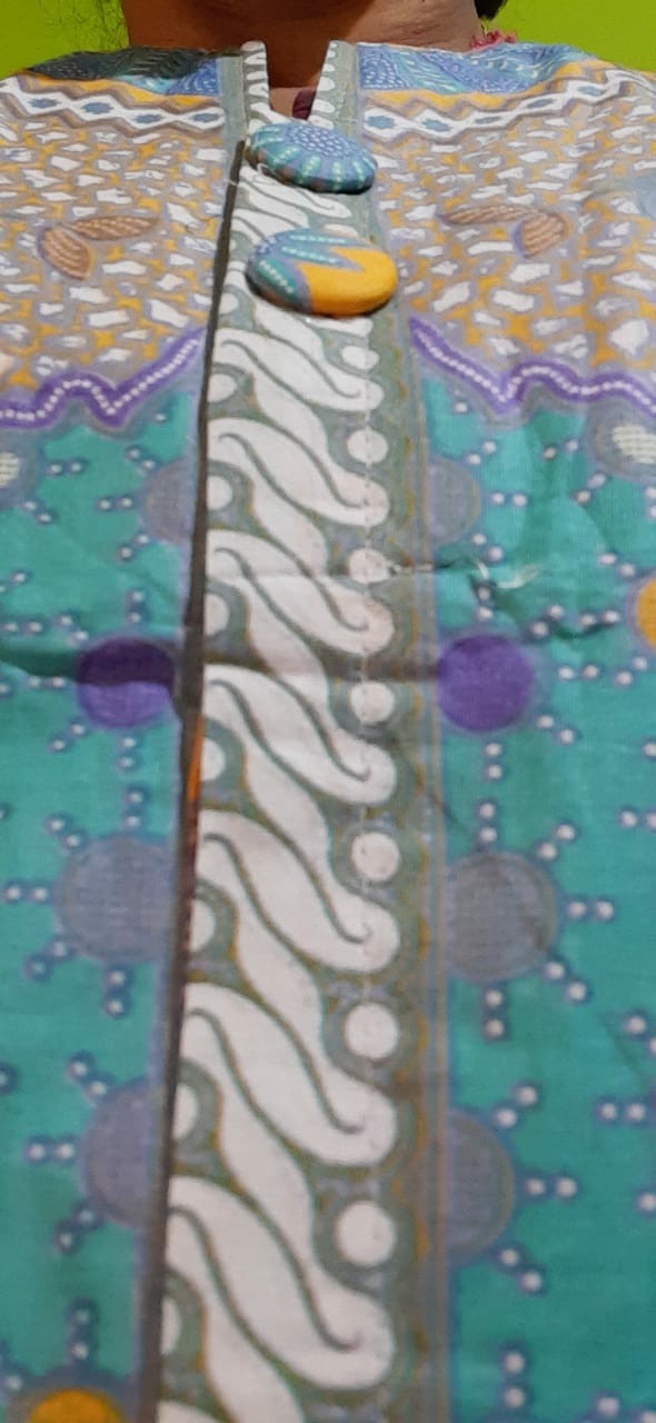 Batik Tunik Shibori Jumputan Terbaru Size M-jumbo Hrb026 Yelbor Navbor / Biru