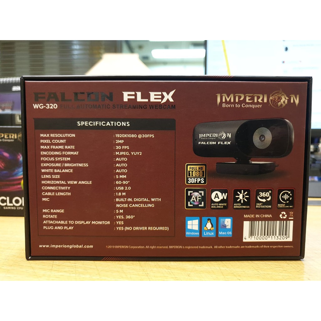 Imperion Falcon Flex WG-320 / Webcam 1080p 30 FPS