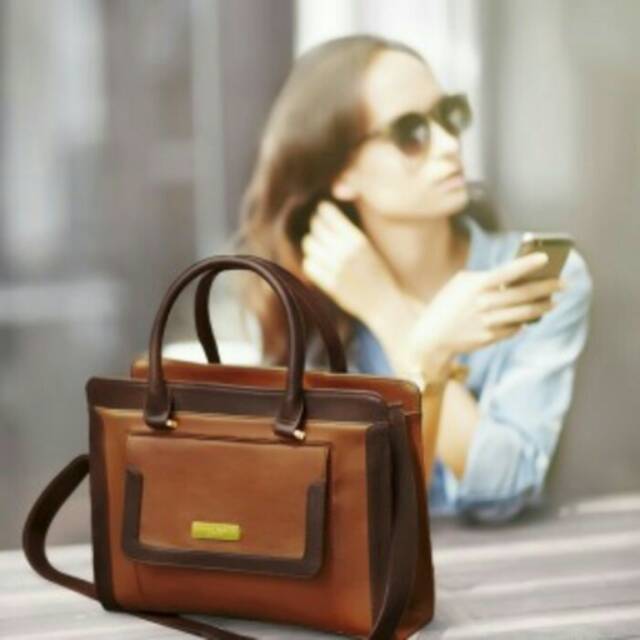TAS WANITA IMPORT SOPHIE MARTIN PASTEQUE 2315 KULIT COKLAT SELEMPANG