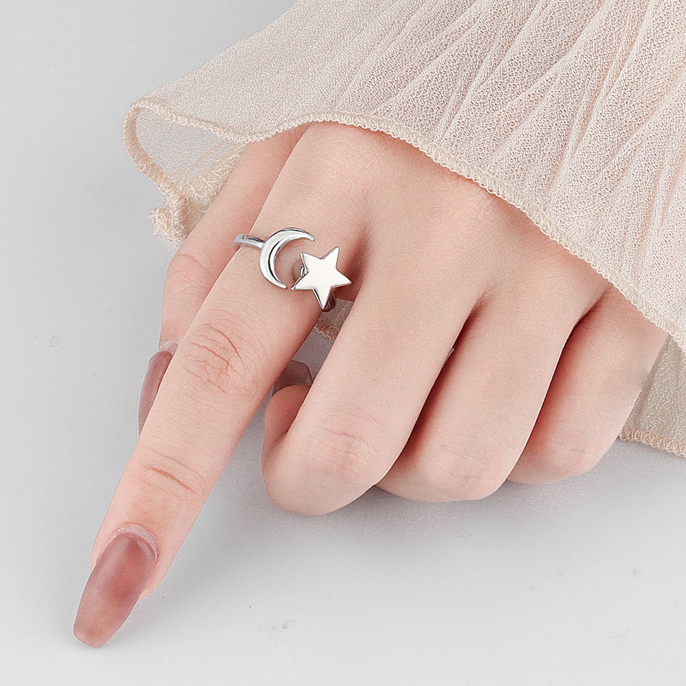 Perhiasan Cincin Zircon Dapat Disesuaikan Model Putar Untuk Pria Dan Wanita